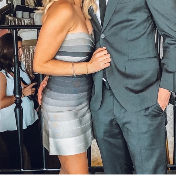GRAY Ombré Herve Ledger Strapless Dress - Picture 5 of 8